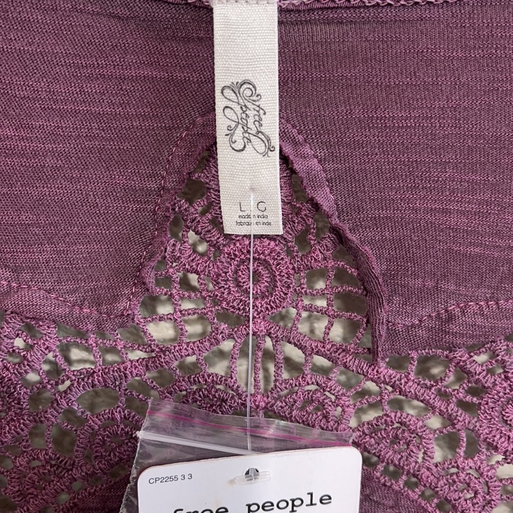 Free People Plum Purple Long Sleeve Button-Down Top - Picture 2 of 10